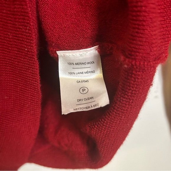 Garret Scott| Sweater V-Neck Pure Merino Wool | Soft Warm | Red | Size S - Picture 7 of 7